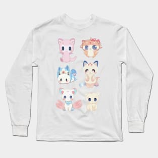 Cute Kawaii Cats Long Sleeve T-Shirt